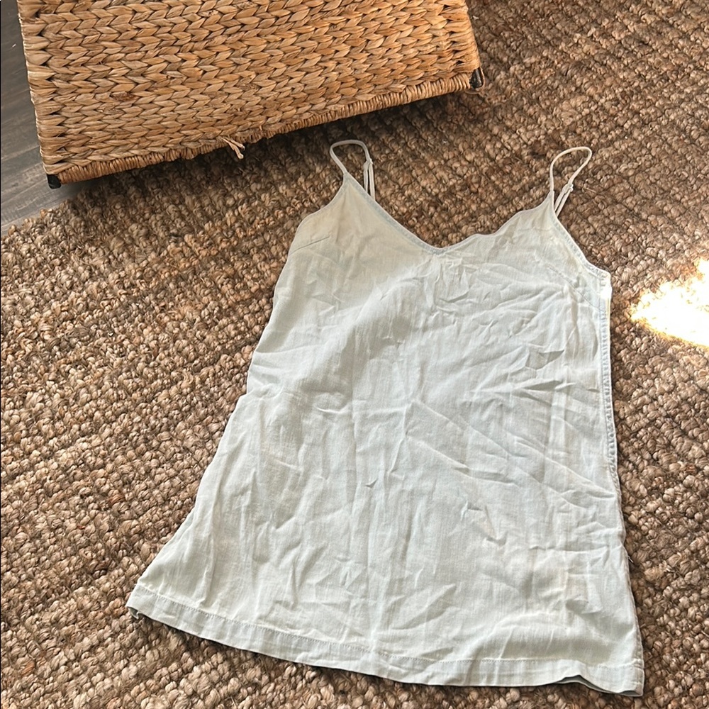 Wilfred Free Aritzia Denim Spaghetti Strap Mini Dress Size Medium